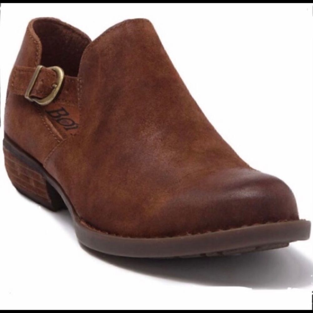 BORN Nolina Rust Leather NWOB Suede Ankle Bootie